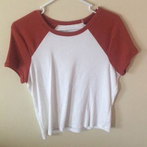 White and rusty orange top